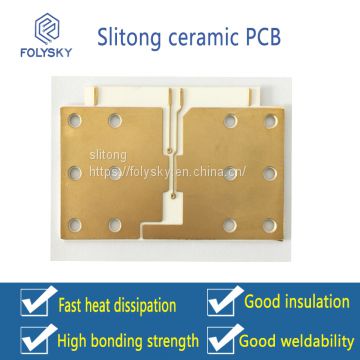Copper coated ceramic substrate.