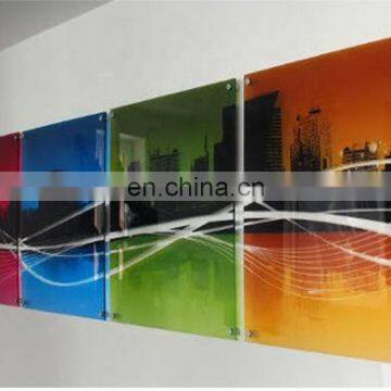 Fashion decorative silk screen printing sliding glass for wardrobe door