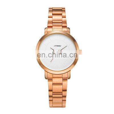 SINOBI Woman Exquisite Watch Black Rosy Sliver Wristwatch Minimalist Style Wtaches for Office Ladies Bracelet Watch