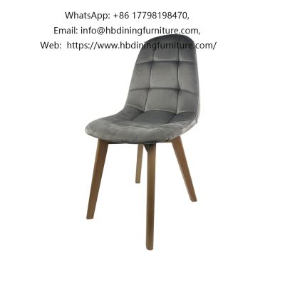 Fabric upholstered wooden leg dining chair