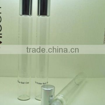 15ml tubular glass vial with roller ball and metal cap