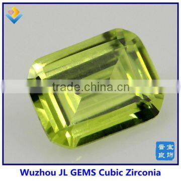 2014 Hot Sale Apple Green Asscher Cut Octagon Cubic Zirconia Stone With High Quality