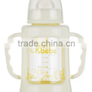 120ml / 4oz paille pas Manufactuer High Level Crystal Glass Kids Milk Feeding Bottle BPA Free A-1007