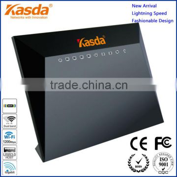 Kasda 802.11AC 1200Mbps Dual USB Gigabit dual band wireless router with 5 GE ethernet port, WDS, IPV4/IPV6, WPS, QOS