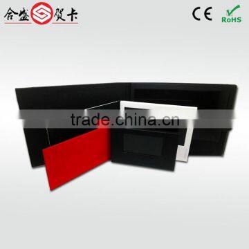 4.3inch newest design leather video brochrue with inserted menu for promotion