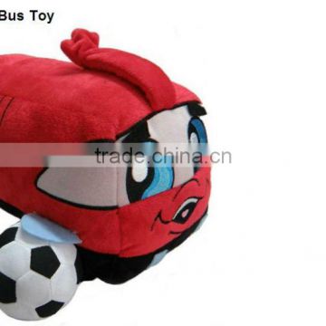 cute animated soft plush bus toy