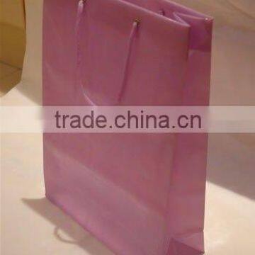 Plastic shopping bag with rope handle
