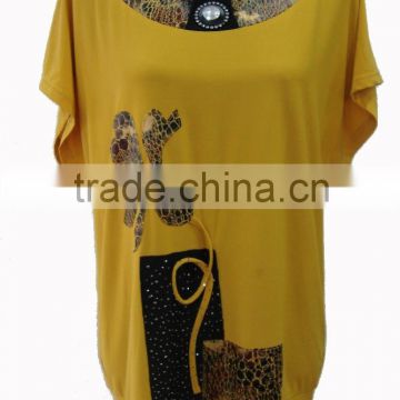 polyester leopard print ladies tops wholesale clothes YLD 0072