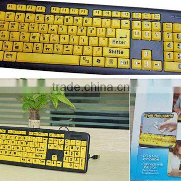 standard big print colorful spill resistant keyboard for old man and children