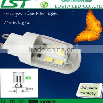 Replace 30W/40W/50W halogen, 1W/1.5W/2W/3W/4W G9/E14 Bulb, Ceramic Small LED Light Bulb, G9 base LED Lamp 2W