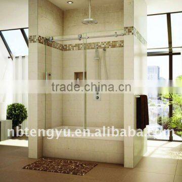 Modern big roller frameless sliding shower door