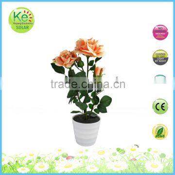 Rose triple flower garden lighting led solar light