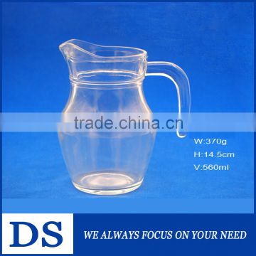 560ml wholesale high quality clear glass drinking water kettle