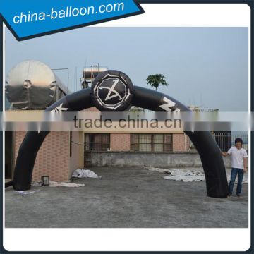 Customized 6m cheap inflatable black arch with logo printing