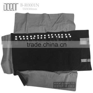 Black PU leather gray inside professional necklace folding