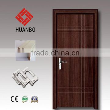 2015 mdf pvc coated strong wooden room laminated door with hings and locks