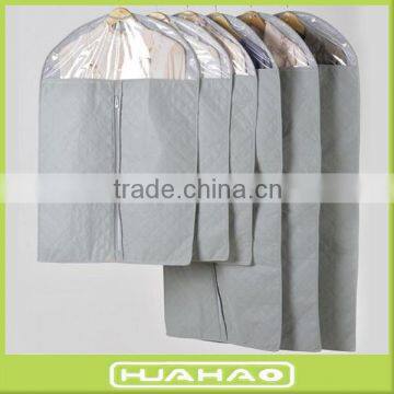 2015 non woven clear plastic zipper garment bag