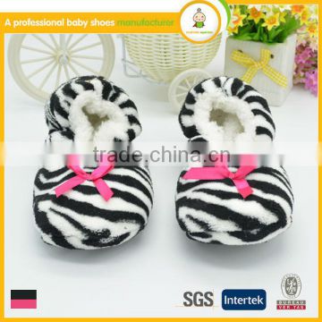 Hot selling high quality lovely zebra women warm indoor slippers shoes for winter