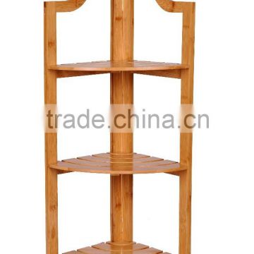 high quality bamboo corner flower shelf rack for home decoracion