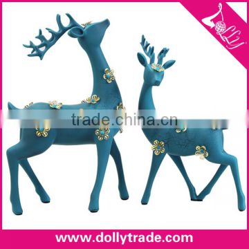 High Quality 9.6" Polyresin Blue Deer, Resin Craft Blue Deer