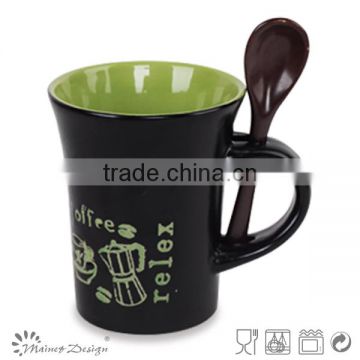 Cheap bulk ceramic mugs with spoon