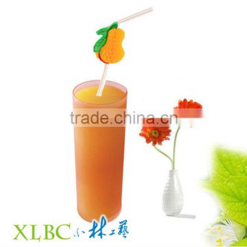 Eco-friendly Decorative plastic drinking straws with fruit