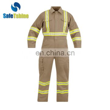 Made in China Flame retardant cotton work modacrylic reflective tape coverall