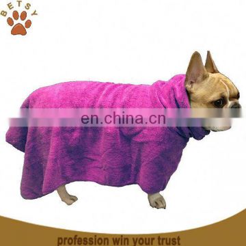 2015 hot sale microfiber soft dog bathrobe wholesale