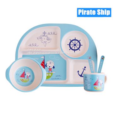 OEM MANUFACTURE ECO BAMBOO FIBRE TABLEWARES – COLORFUL CARTOON MEAL SETS FOR KIDS