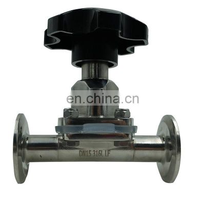Dn50 good sanitary stainless steel ss 304 316 manual plug handle type tri clamp diaphragm valve