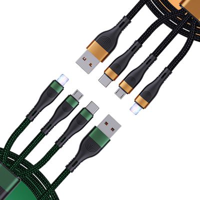 Hot sell Durable Nylon Braided 3 in 1 Multi Usb Data super Charger Cable 3 In 1 Usb Cable For computers and phones