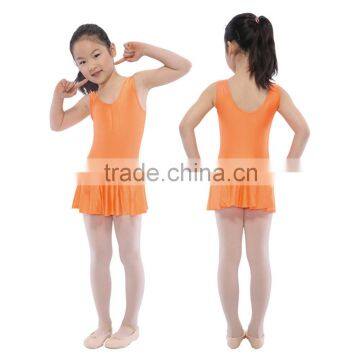 Dansgirl Kids Dance Costumes Leotard With SKirts Orange