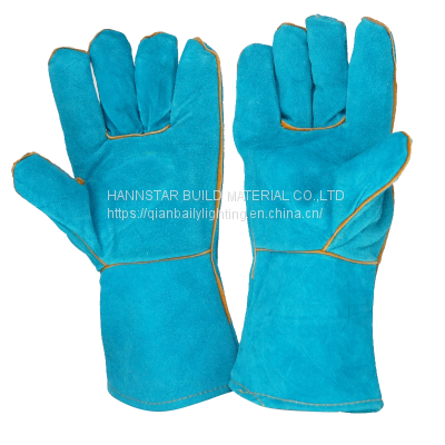 Leather Industrial Welding Gloves Function Anti Heat Industrial Safety Leather Welding Gloves