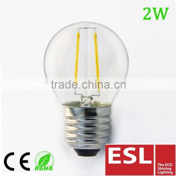 High brightness LED E14 E27 2W G45 360 degree LED Filament Bulb