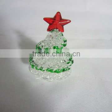 Green hand blown fiberglass christmas tree ornament