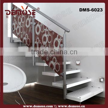 floating glass wood stair design for small spaces/modern wood stairs