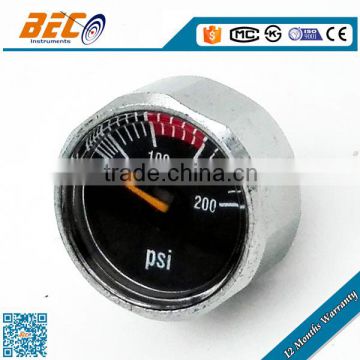 (YL-25D) 25mm hot selling black dial 200 psi scale color pointer type good accuracy small pressure gauge