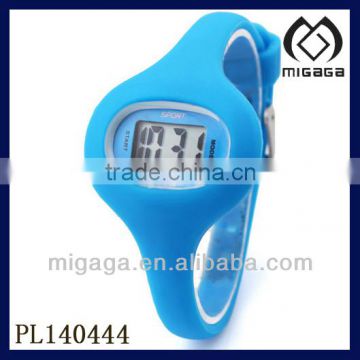 day and date showing oval dial silicone watch silicone led wristwatch
