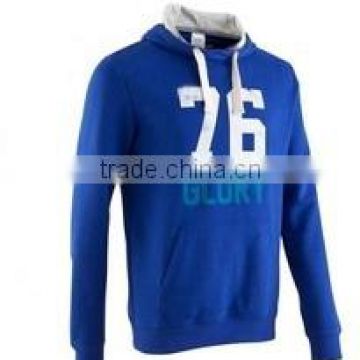 Custom made Pullover Royal Blue Hoody with Printing at front