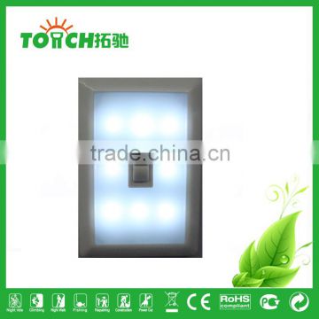 Emergency light 8 LED wireless cabinet switch light with cheap battery AAA