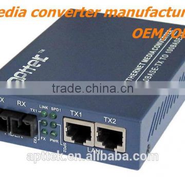10/100M fast ethernet fiber media converter with 2 st connector