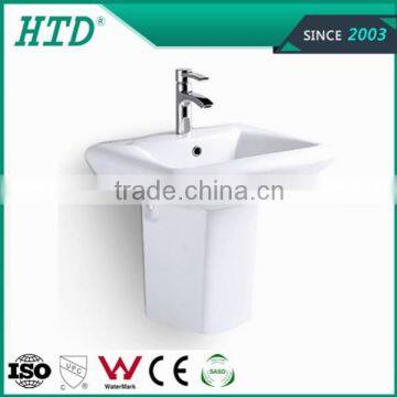 HTD-344A ceramic bathroom two piece half pedestal wash basin