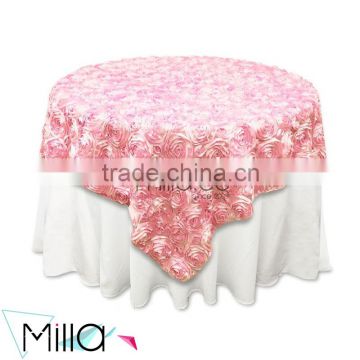 Colorful Table Overlay Wedding Supplies Round Table Cloth Pink Table Cover                        
                                                Quality Choice