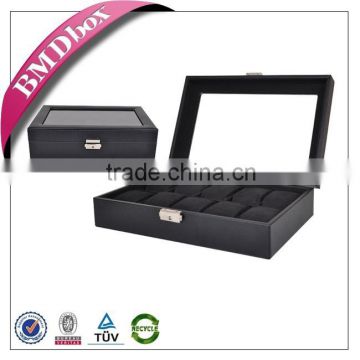 10 slots faux leather custom made watch boxes