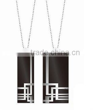 Stainless Steel Couple Pendant- black IP-plated dog tag pendants