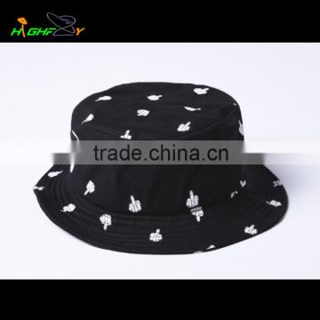 wholesale/high quality black cotton twill finger printed custom fisherman cap, promation fashion Hip-hop cap