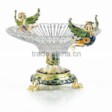 RORO Enrichment enamel crystal glass fruit holder plate home decoration household decorative display