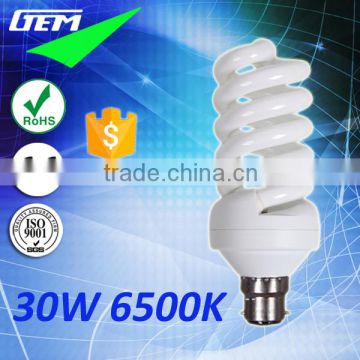 8000Hours E27 B22 Base 60LM/W 6500K 30W Full Spiral Energy Saving Lamp
