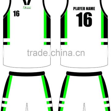 sublimated printed logo 2016 new design basketball uniform