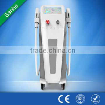 Factory price E light IPL laser RF SHR double handle hair removal and skin rejuvenation machine